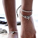 100% nuevo, de alta calidad. gracewedding Vintage estilo envejecido plata tobillera Coin borlas playa tobillo cadena moda moneda pierna tobillo pulsera tobilleras para mujer para playa Set de 2