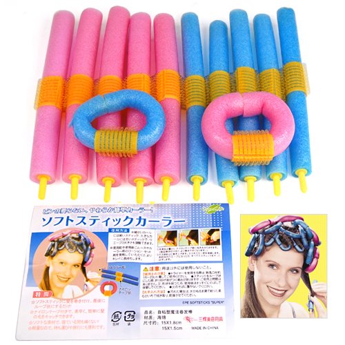 Magic Hairstyle Design Kits - 12XSoft Twisty Foam Benders Twist Safe Hair Dressing Curlers Bendy Curly Rollers Easy to Use