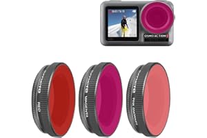 TAORIC Osmo Action Kamera-Filters, Unterwasser Tauch-Filters Kompatibel mit DJI Osmo Action Kamera, Farbkorrekturfilters Dreifach-Set