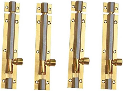 SMART SHOPHAR Brass Hex Tower Bolt 12 Inches Gold Silver Pack of 4