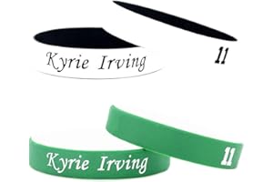 FANWENFENG Lorh's store Basket-Ball Star Signature Double Couleur Fans Bracelets Sport Absorber Sueur Bracelet en Silicone 4 Pcs (Kyrie Irving)