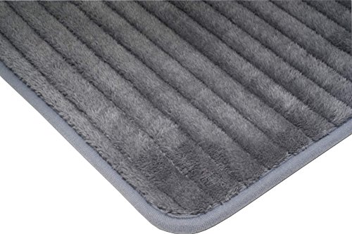 Mikrofaser Badematte Grau 50 x 70 cm Badezimmerteppich - 3