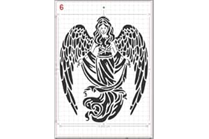 GiwuArt - Beautiful Woman Angel Wings Stencil Mylar A4 Sheet 190 Micron Strong Reusable Craft Art Wall Deco