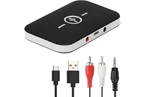 YYG Adattatore Bluetooth Trasmettitore e Ricevitore USB Convertitore Audio Stereo Wireless Adattatore Bluetooth 5.0 con Uscita 3,5 mm per TV, PC, Tablet, Altoparlanti, Sistema Home Stereo