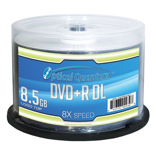 Optical Quantum OQDPRDL08LT-50 DVD en Blanco 8,5 GB DVD+R DL 50 Pieza(s) - DVD+RW vírgenes (8,5 GB, DVD+R DL, 120 mm, 50 Pieza(s), 8X, Eje)