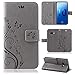 Produktbild betterfon | Flower Case Handytasche Schutzhülle Blumen Klapptasche Handyhülle Handy Schale für Samsung Galaxy S10e SM-G970 Grau