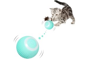 Majome Katzenspielzeug Interaktives Ball, Katzenball mit LED-Licht, USB Wiederaufladbares, 360° Selbstdrehender Elektrisch Ball Haustierspielzeug, bewegliches catchee Spielzeug für Jagdübungen