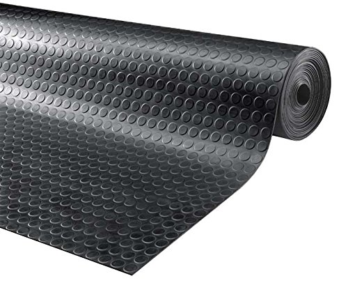 Preisvergleich Produktbild Gummiläufer / Gummimatte von der Rolle, Noppen, 120cm, 3 mm dick