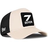 7 Numara Logolu Bej-Siyah Trucker Şapka