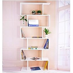 Amantine Étagère Style Échelle Bibliothèque Rangement Livre Fleur 6 Étagères pour Salle de Bain, Salon, Jardin, Taille: 80 * 23 * 192cm, Poids: 24kg (Blanc)