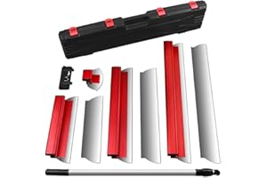 AIRLESS SJG Ensemble de Lames d'écumoire Pour Cloison Sèche avec étui de Transport – Comprend des Lames de 40cm, 60 cm et 80 cm, une Lame Semi-Circulaire, une Poignée d'extension (94 à 170,2 cm) et un support