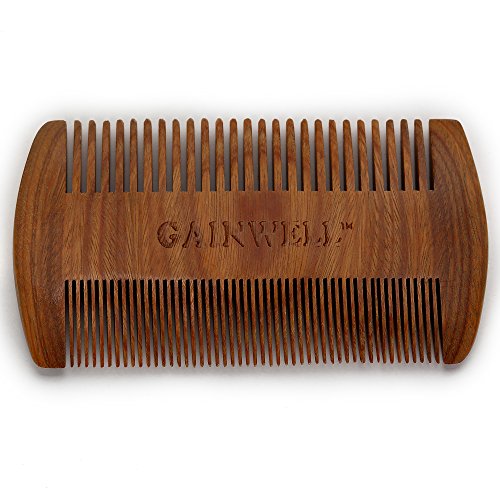 GAINWELL Kamm aus Sandelholz, handgefertigt, antistatisch, Taschenkamm, Bartkamm - 4
