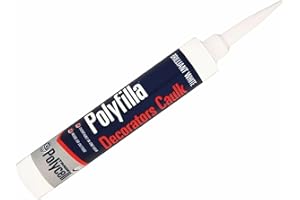 AMK® Polycell Polyfilla Decorators Caulk White 380ml Trade Cartridge Flexible Acrylic Sealant for Skirting Boards Window Frames Door Frames Paintable