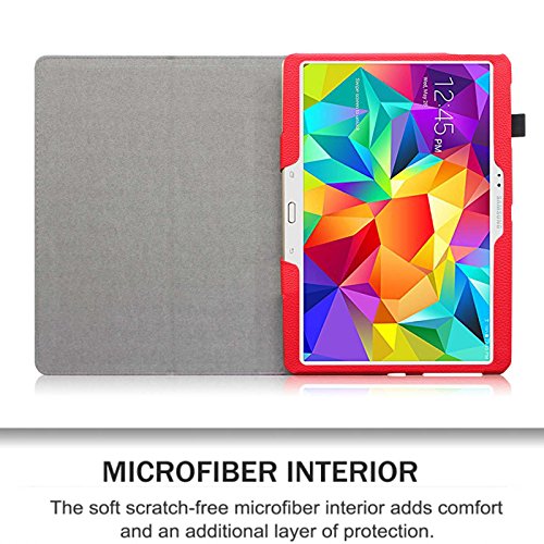 Fintie Samsung Galaxy Tab S 10.5 Hülle Case – Slim Fit Folio Kunstleder Schutzhülle Cover Tasche mit Ständerfunktion für Samsung Galaxy Tab S T800 T805 (10,5 Zoll) Tablet (mit Auto Schlaf / Wach Funktion), Rot - 5