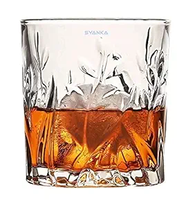 Syanka Glass Whiskey Glasses Set of 6, Clear, 310 ml, Drinking Whisky Glass