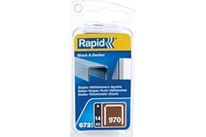 Rapid Tackerklammern Typ 970, 14mm Klammern, 672 Stk., mit Sägeanschnitt, Flachdrahtklammern für Black & Decker Hand- und Elektrotacker