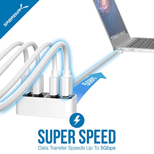 Sabrent USB HUB – 4 Port Mini tragbare USB 3.0 Hub [0.60 meter-Kabel] den weltweit kleinsten USB-3.0-Hub (HB-MNBW) - 3