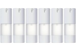 LONGWAY 6 STÜCKE 15ml Airless Pumpspender Leer,Creme Spender reiseflaschen zum befüllen，Pumpflasche，Nachfüllbar Vakuum Kosmetikbehälter，Leer Lotion Pumpflasche für Reise Home Verwendung