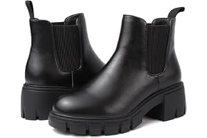 ziitop Womens Chelsea Boots Waterproof Slip On Ankle Boot Chunky Heel UK Size 3.5-7.5