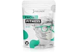 JAWLINER chewing gum Fitness (Paquet de 2 mois) Entraîneur de mâchoire et jawline pour Mewing - chewing gum sans sucre (Menthe)