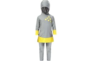 IBTOM CASTLE Girls Muslim Swimwear Modest Islamic Hijab Burkini Hooded Top+Pants Rashguard Swimsuit Two Pieces Tankinis UV Sun Protection Bathing Suit UV Sunsafe Beachwear Pakistan Dubai Middle East Surfing Outfit