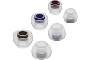 keephifi TRI Clarion - Auricolari a foro largo, 3 paia di auricolari in silicone, S/M/L e comodi, tappi auricolari con grande tenuta, compatibili con ugelli di diametro 4,6-5,5 mm