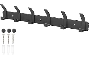 Sarsumir Appendiabiti Da Parete, Appendiabiti Da Muro Nero, Attaccapanni Da Parete Con 6 Ganci Per Ingresso Camera Da Letto Soggiorno