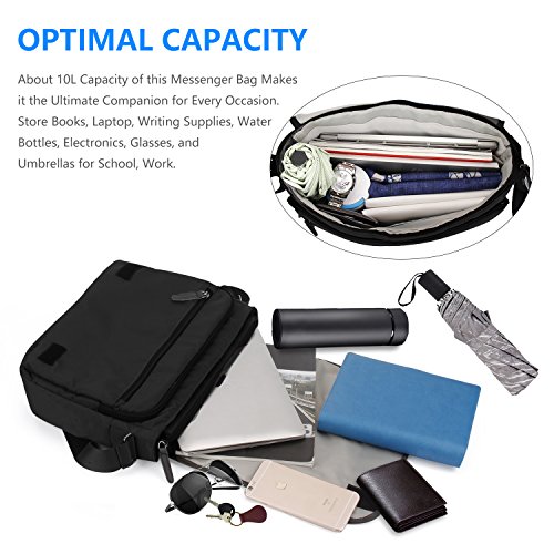 Messenger Bag von EKOOS  Unisex 14 Zoll Umh  ngetasche Aktentasche Schultertasche mit Laptopfache  Laptoptasche Notebooktasche A4 Ordner Arbeit Uni Re