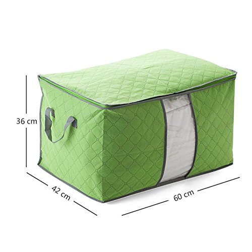 De feuilles 3 Pcs Bamboo Charcoal Große Faltbare Aufbewahrungsbox Kleideraufbewahrung für Decke Kissen Kleidung - 2