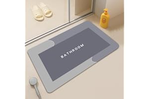 LICOZYVE Diatomite Bath Mat,Non-Slip Anti Mould Bathroom,Diatom Mud Absorbent Mat,80 * 50 cm rectangle Bedroom & Kitchen Rug,Qucik-Drying 4 Layer thickened doormat.