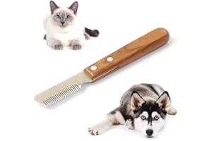 JSLEID Hund Trimmmesser, Professional Trimmmesser, Hund Stripping Knife, Trimmmesser Perro, Naturholz, Ergonomischer Griff, Benutzt für Hund, Katze, Rostfreier Stahl, Rechte Hand