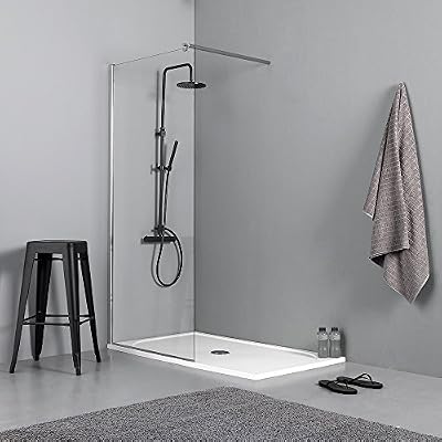 Kiamami Valentina PARETE DOCCIA WALK IN CM 110 H 190 CRISTALLO TRASPARENTE