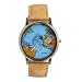 Rrimin Women Dress Watches Fashion Mapamundi of Air Travel Denim Fabric Watch (Yellow) RS.371.00