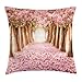 Produktbild Juziwen Romantic Throw Pillow Cushion Cover, Lovely Picture with Falling Petals Floral Tunnel of Love, Decorative Square Accent Pillow Case,Pale Caramel Pale Pink and Fawn 20x20inch