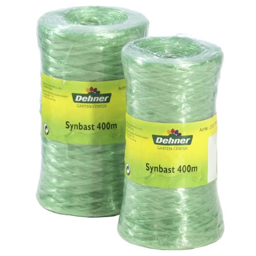 Dehner Synbast Spule, synthetisches Bastband zur Befestigung von Sträuchern, Tomaten etc., 2 x 400 m (800 m)