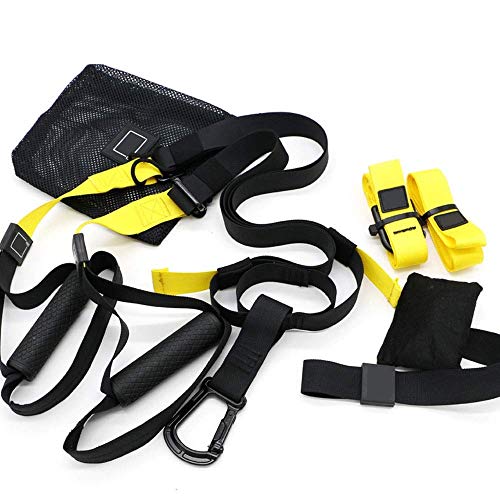 Smile Kit Cinghie Resistenti al Peso corporeo, allenamenti Professionali per Palestra per Interni, Viaggi e Outdoor. Muscoli Magri, Forza del Core,Giallo