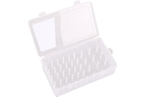 Milageto Caja de de 42 carretes Bobina Artesanal de Gran Capacidad Organizador Claro Caso