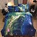 Produktbild Juwenin Bettwäsche-Set, 3-teilig, 3D Galaxy-Aufdruck, angenehm, weich, 004, Einzelbett
