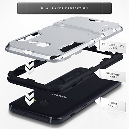 Samsung Galaxy A3 2017 Carcasa H brida de Silicona Polycarbonato Doble Resistencia y soporte para mesa - Plata reviews Samsung Galaxy A3 2017 Carcasa H brida de Silicona Polycarbonato Doble Resistencia y soporte para mesa - Plata