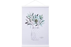 Ywlake A2 Posterleiste Posterleisten Posterschiene, Magnet Magnetische Holz Poster Aufhänger Halter Rahmen Leisten Bild Bilder Bilderleiste Bilderrahmen 42x30 42x59(42cm, Weiß)