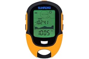 SUNROAD Baromètre Multifonctions Mini Altimètre Boussole Ecran Thermomètre Numérique Montre Hygromètre Météo Conduit Torche