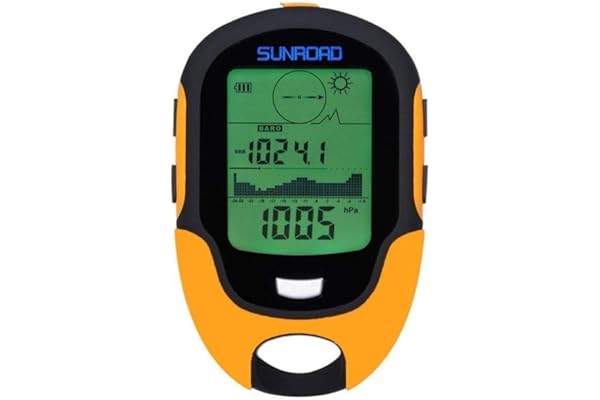 Sunroad Baromètre Multifonctions Mini Altimètre Boussole Ecran Thermomètre Numérique Montre Hygromètre Météo Conduit Torche