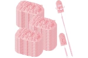 Nicemiya 37 Stück【360° Staubwedel】 Staubmagnet für Swiffer Staubmagnet Nachfüllpack, Einweg Magnet Staubwedel für Swiffer Duster, zur Reinigen von Tierhaare Staub Schmutz (35 Tücher + 2 Griffe, Rosa)