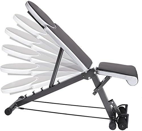 Scallop Multi-Function Adjustable Weight Bench, Sit Up Abdominal Bench With Resistance Bands For Gym Office Home (UK STOCK)