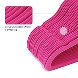 HOMFA Kinder 40er Kleiderbügel 30cm Samtkleiderbügel für Kinder und Baby mit Samt überzogen Draht Haken drehbar Antirutsch (40er rosa) - 3