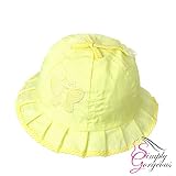 Cute Baby Girls Toddlers Stripes & Butterflies Summer Sun Hat Bonnet Embroidered Age 3- 24 Months Yellow
