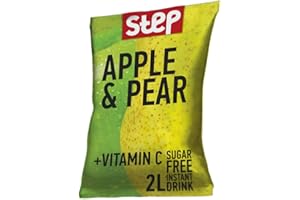 KENDY, Step, Aromatizzatore d'acqua senza zucchero, preparato in polvere per bevanda istantanea. 24 bustine al gusto Mela e Pera