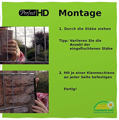 Zaunsichtschutz, Windschutz (31 versch. Motive) für Doppelstabmattenzaun *Weinblatt grün* beidseitig, 19cm, 26m Rolle - 2