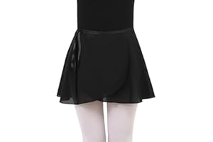 KEFIYIS Ballettrock Mädchen Chiffon Ballett Wickelrock Tanzrock Verstellbare Taille Krawatten Ballett Rock Damen