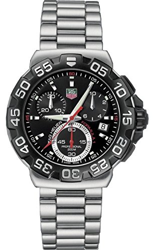 Tag Heuer Formula One Men's Quartz Watch with Black Dial Chronograph Display and Silver Stainless Steel Bracelet CAH1110.BA0850